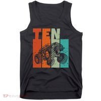 Birthday Monster Truck Retro 10 Year Old Bday Tank Top thumb 0