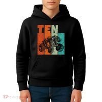 Birthday Monster Truck Retro 10 Year Old Bday Kids Hoodie thumb 4