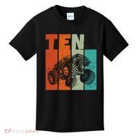 Birthday Monster Truck Retro 10 Year Old Bday Kids T-Shirt thumb 0