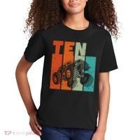 Birthday Monster Truck Retro 10 Year Old Bday Kids T-Shirt thumb 2
