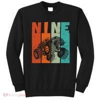 Birthday Monster Truck Retro 9 Year Old Bday Sweatshirt thumb 0