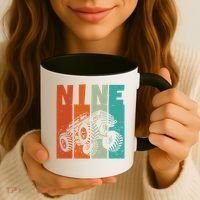 Birthday Monster Truck Retro 9 Year Old Bday Coffee Mug thumb 3