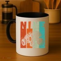 Birthday Monster Truck Retro 9 Year Old Bday Coffee Mug thumb 4