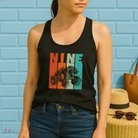 Birthday Monster Truck Retro 9 Year Old Bday Women's Tank Top thumb 2