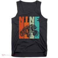 Birthday Monster Truck Retro 9 Year Old Bday Tank Top thumb 0
