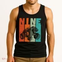 Birthday Monster Truck Retro 9 Year Old Bday Tank Top thumb 3