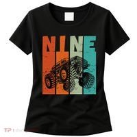 Birthday Monster Truck Retro 9 Year Old Bday Women's T-Shirt thumb 0