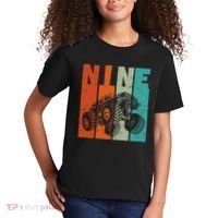 Birthday Monster Truck Retro 9 Year Old Bday Kids T-Shirt thumb 2