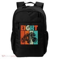 Birthday Monster Truck Retro 8 Year Old Bday Backpack thumb 0