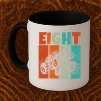 Birthday Monster Truck Retro 8 Year Old Bday Coffee Mug thumb 2