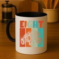 Birthday Monster Truck Retro 8 Year Old Bday Coffee Mug thumb 4