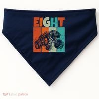 Birthday Monster Truck Retro 8 Year Old Bday USA-Made Doggie Bandana thumb 0