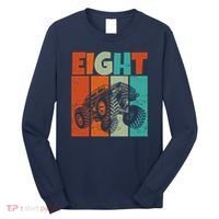 Birthday Monster Truck Retro 8 Year Old Bday Long Sleeve Shirt thumb 0