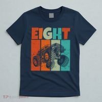 Birthday Monster Truck Retro 8 Year Old Bday T-Shirt thumb 5