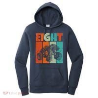 Birthday Monster Truck Retro 8 Year Old Bday Women's Hoodie thumb 0