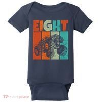 Birthday Monster Truck Retro 8 Year Old Bday Baby Bodysuit thumb 0