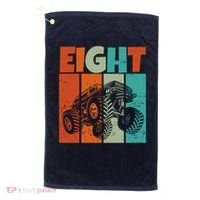 Birthday Monster Truck Retro 8 Year Old Bday Golf Towel thumb 0