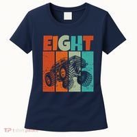 Birthday Monster Truck Retro 8 Year Old Bday Women's T-Shirt thumb 0