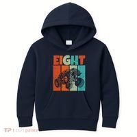 Birthday Monster Truck Retro 8 Year Old Bday Kids Hoodie thumb 0
