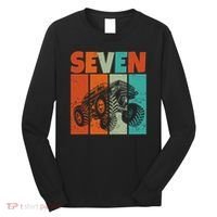 Birthday Monster Truck Retro 7 Year Old Bday Long Sleeve Shirt thumb 0