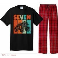 Birthday Monster Truck Retro 7 Year Old Bday Pajama Set thumb 0