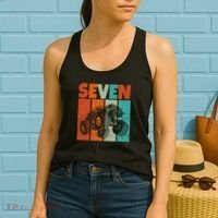 Birthday Monster Truck Retro 7 Year Old Bday Women's Tank Top thumb 2
