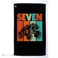 Birthday Monster Truck Retro 7 Year Old Bday Golf Towel thumb 0