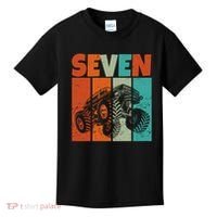 Birthday Monster Truck Retro 7 Year Old Bday Kids T-Shirt thumb 0