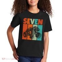 Birthday Monster Truck Retro 7 Year Old Bday Kids T-Shirt thumb 2