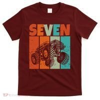 Birthday Monster Truck Retro 7 Year Old Bday T-Shirt thumb 0