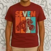 Birthday Monster Truck Retro 7 Year Old Bday T-Shirt thumb 3