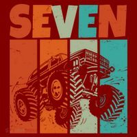 Birthday Monster Truck Retro 7 Year Old Bday T-Shirt thumb 7