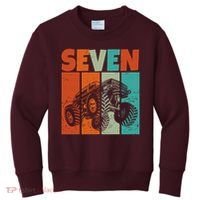 Birthday Monster Truck Retro 7 Year Old Bday Kids Sweatshirt thumb 0