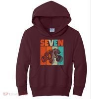 Birthday Monster Truck Retro 7 Year Old Bday Kids Hoodie thumb 0