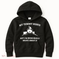 Bear My Tummy Hurts But IM Being Really Brave About It Kids Hoodie thumb 0