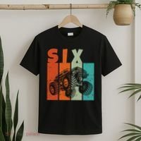 Birthday Monster Truck Retro 6 Year Old Bday T-Shirt thumb 2