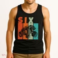 Birthday Monster Truck Retro 6 Year Old Bday Tank Top thumb 3