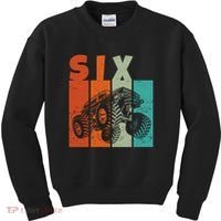 Birthday Monster Truck Retro 6 Year Old Bday Kids Sweatshirt thumb 0