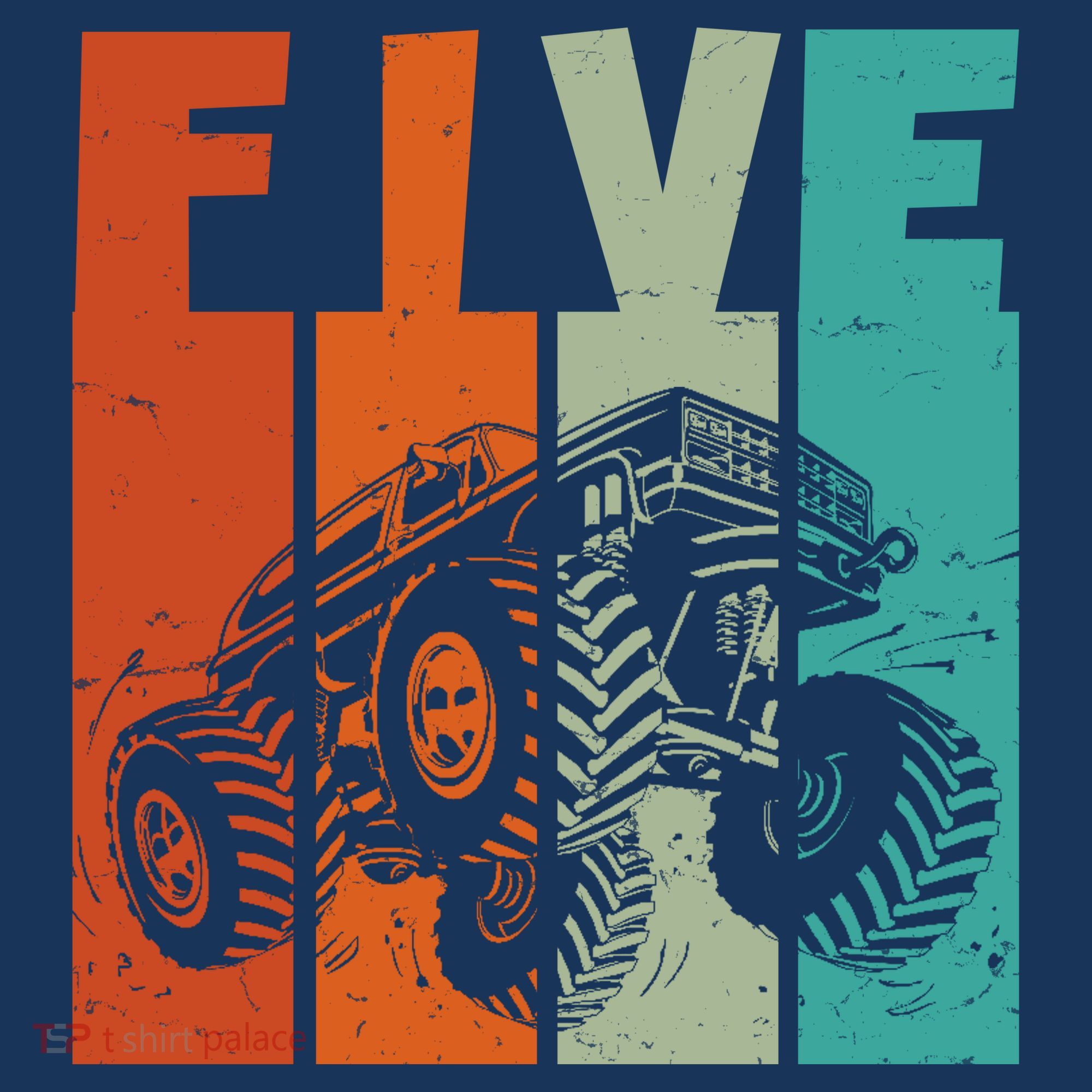 Birthday Monster Truck Retro 5 Year Old Bday Mousepad