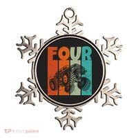Birthday Monster Truck Four Retro 4 Year Old Bday Ornament thumb 0