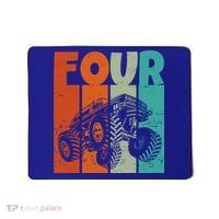 Birthday Monster Truck Four Retro 4 Year Old Bday Mousepad thumb 0