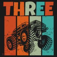 Birthday Monster Truck Retro 3 Year Old Bday Mousepad thumb 1