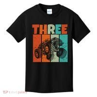 Birthday Monster Truck Retro 3 Year Old Bday Kids T-Shirt thumb 0