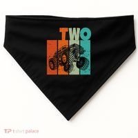 Birthday Monster Truck Retro 2 Year Old Bday USA-Made Doggie Bandana thumb 0