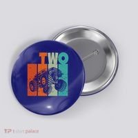 Birthday Monster Truck Retro 2 Year Old Bday Button thumb 0