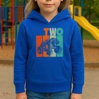 Birthday Monster Truck Retro 2 Year Old Bday Kids Hoodie thumb 3