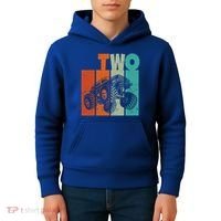 Birthday Monster Truck Retro 2 Year Old Bday Kids Hoodie thumb 4
