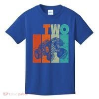 Birthday Monster Truck Retro 2 Year Old Bday Kids T-Shirt thumb 0