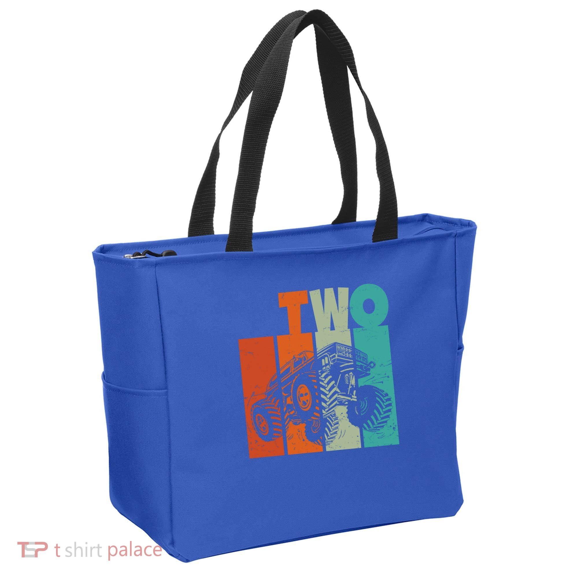 Birthday Monster Truck Retro 2 Year Old Bday Tote Bag