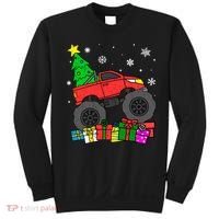 Boy Monster Truck Christmas Tree Snowflakes Sweatshirt thumb 0